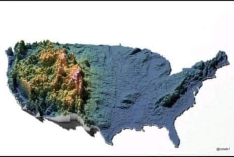 elevation map of the US